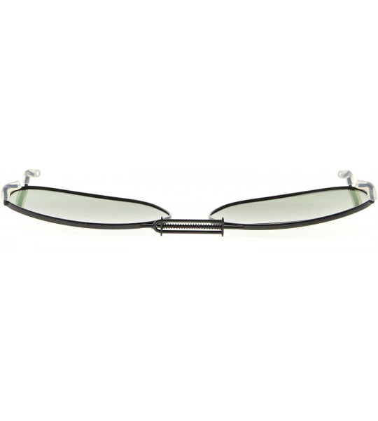 Rectangular Metal Frame Rim Polarized Lens Clip On Sunglasses 2 1/16"x1 3/8" - C89-g15 - C4197RHIZ3A $22.15