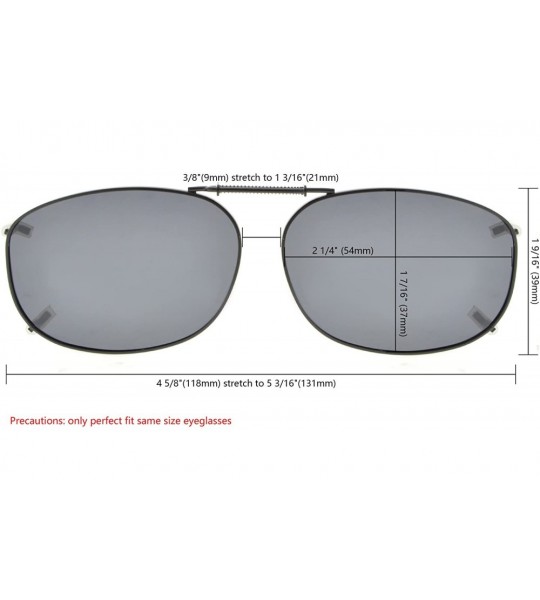 Rectangular Metal Frame Rim Polarized Lens Clip On Sunglasses 2 1/16"x1 3/8" - C89-g15 - C4197RHIZ3A $22.15