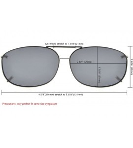 Rectangular Metal Frame Rim Polarized Lens Clip On Sunglasses 2 1/16"x1 3/8" - C89-g15 - C4197RHIZ3A $22.15