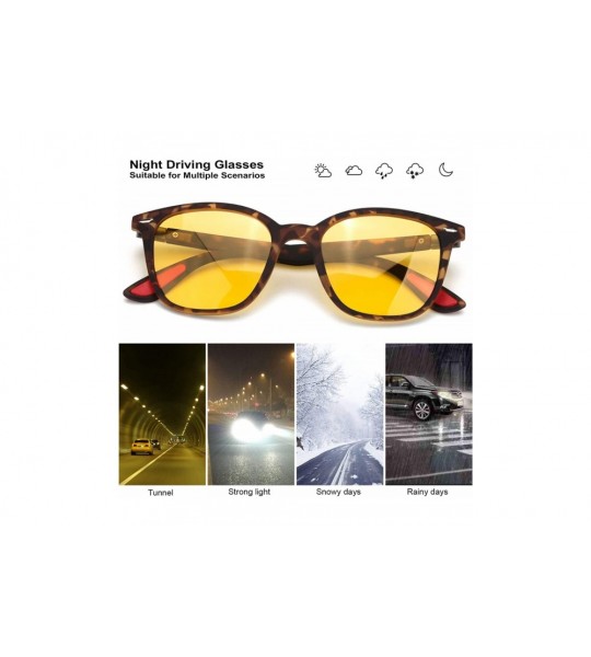 Oversized Oversized Night-Driving Glasses for Women-Polarized Yellow Lens Brighten Night-Vision for Nighttime/Rainy/Cloudy - ...