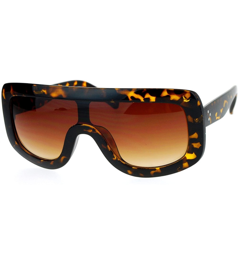 Oversized Futuristic Fashion Sunglasses Unisex Oversized Frame Shield Shades UV 400 - Tortoise - CZ186KTY2S4 $20.68