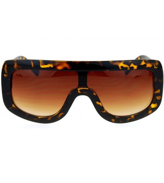 Oversized Futuristic Fashion Sunglasses Unisex Oversized Frame Shield Shades UV 400 - Tortoise - CZ186KTY2S4 $20.68