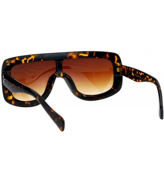 Oversized Futuristic Fashion Sunglasses Unisex Oversized Frame Shield Shades UV 400 - Tortoise - CZ186KTY2S4 $20.68