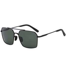 Square Polarized sunglasses driving fishing sunglasses Black - Black Frame Dark Green Film - C2190N2W884 $56.84