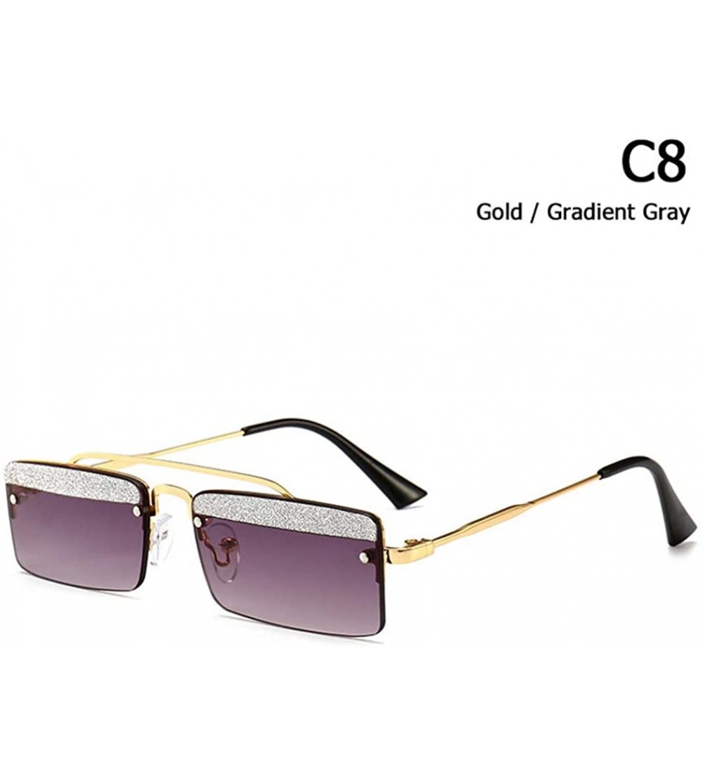 Square Rectangle Rimless Sunglasses Women Trend Design Sun Glasses - C8 - C818Y5D8Y94 $46.64