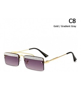 Square Rectangle Rimless Sunglasses Women Trend Design Sun Glasses - C8 - C818Y5D8Y94 $46.64