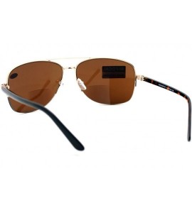 Aviator Bifocal Magnification Lens Sunglasses Mens Half Rim Aviator Tinted Reader - Gold - CD1884ILOLN $18.62