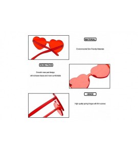 Rimless Heart Shape Sunglasses One Piece Transparent Rimless Candy Color Glasses - B Pink - CI1944AKWU5 $17.32