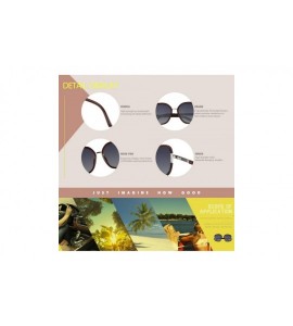 Goggle Women Shades Classic Oversized Polarized Sunglasses 100% UV Protection Eyewear Glasses DC3207 - CI196QQ3TQ9 $31.96