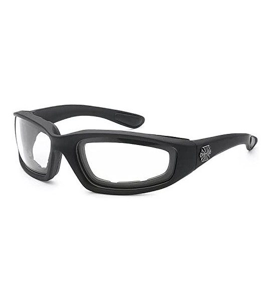 Oversized NEW MENS MOTORCYCLE PADDED SUNGLASSES - Black/Clear Lens - CH11EHEBORP $18.72