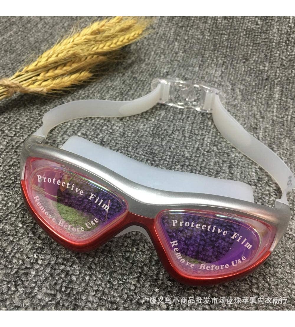Goggle Youth Children Goggles Large Frame Professional Diving Hd Anti-Fog Anti-Uv Goggles - Red - C518YYYOARL $56.08