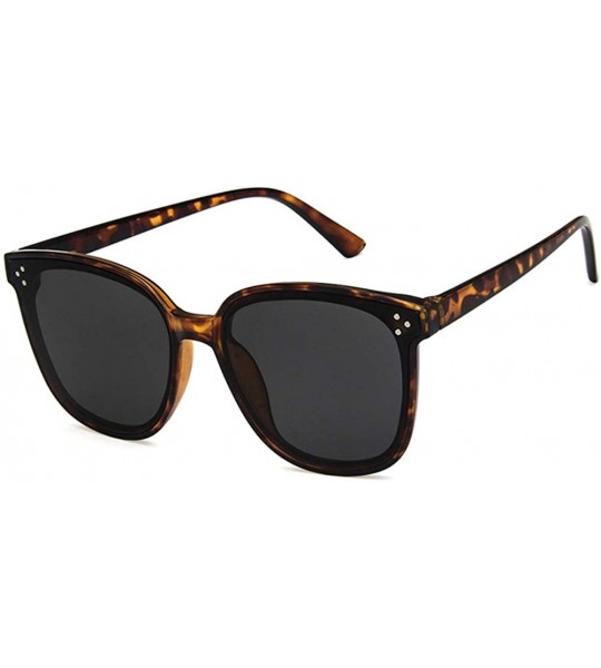 Square Unisex Sunglasses Fashion Bright Black Grey Drive Holiday Square Non-Polarized UV400 - Leopard Grey - CL18RKGACD5 $17.79