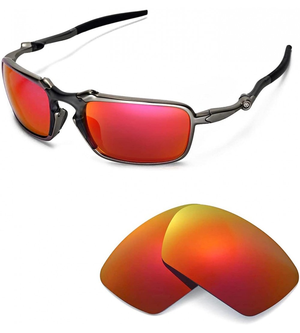 Shield Replacement Lenses for Oakley Badman Sunglasses - Multiple Options Available - Fire Red Mirror Coated - Polarized - CG...