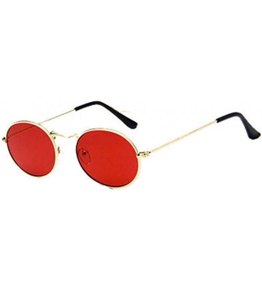 Oval Women Retro Vintage Oval Sunglasses Summer Fashion Ellipse Metal Frame UV400 Sun Glasses - B - C818UOQC266 $17.25