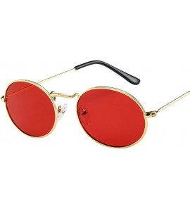 Oval Women Retro Vintage Oval Sunglasses Summer Fashion Ellipse Metal Frame UV400 Sun Glasses - B - C818UOQC266 $17.25