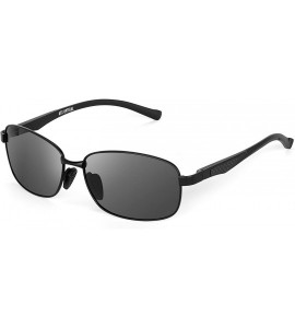 Oversized XXL extra large Rectangular oversized Polarized Sunglasses for big wide heads 150mm metal frame - Black - CN199MZYK...