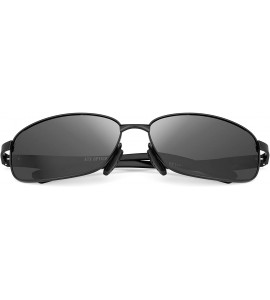 Oversized XXL extra large Rectangular oversized Polarized Sunglasses for big wide heads 150mm metal frame - Black - CN199MZYK...