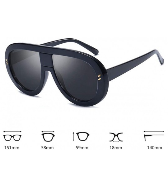 Square Unisex Fashion Oversized Plastic Lenses Sunglasses UV400 - Black - CW18NNKEMXX $18.46