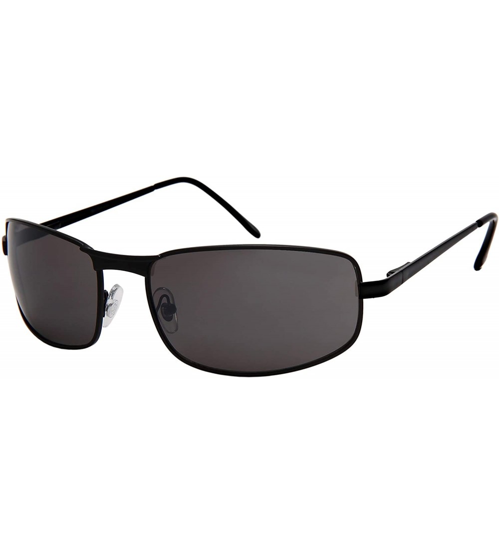 Rectangular I Wear Rectangular Sunglasses Spring BG20044S - Matte Black Frame/Grey Flash Mirrored Lens - C7187NI0R4A $18.75