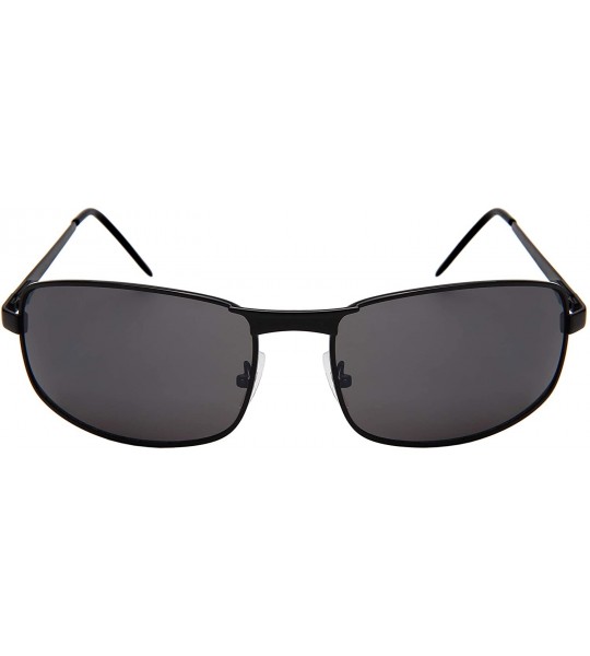 Rectangular I Wear Rectangular Sunglasses Spring BG20044S - Matte Black Frame/Grey Flash Mirrored Lens - C7187NI0R4A $18.75