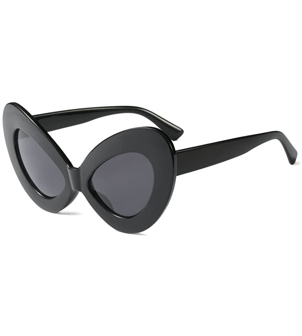 Oversized Oversized High Piont Sunglasses Womens Butterfly Sexy cat Party UV400 - Black - CH18C2H4YG9 $23.68
