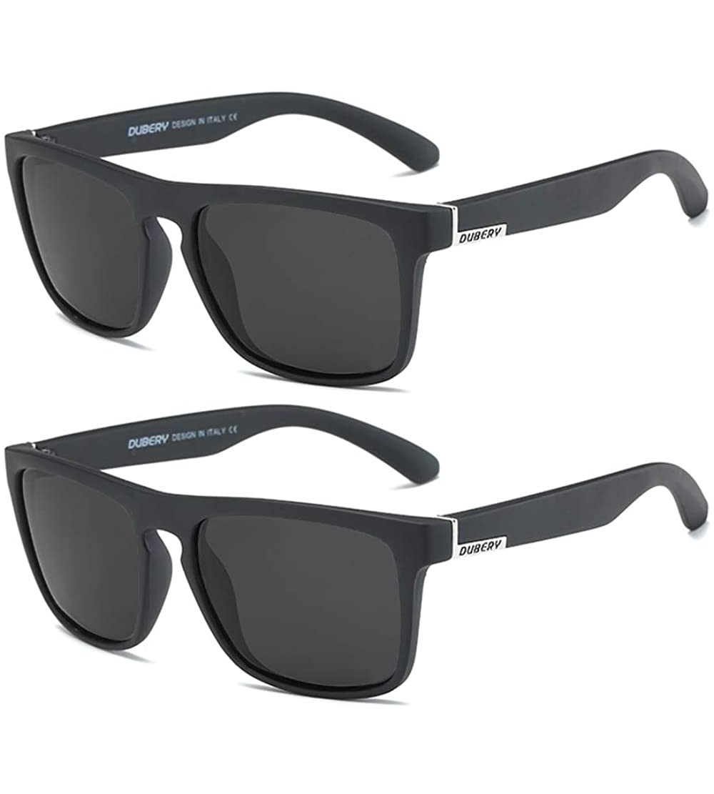 Square Classic Polarized Sunglasses for Men Women Retro 100% UV Protection Driving Sun Glasses D731 - CN18H7XTLAG $44.22