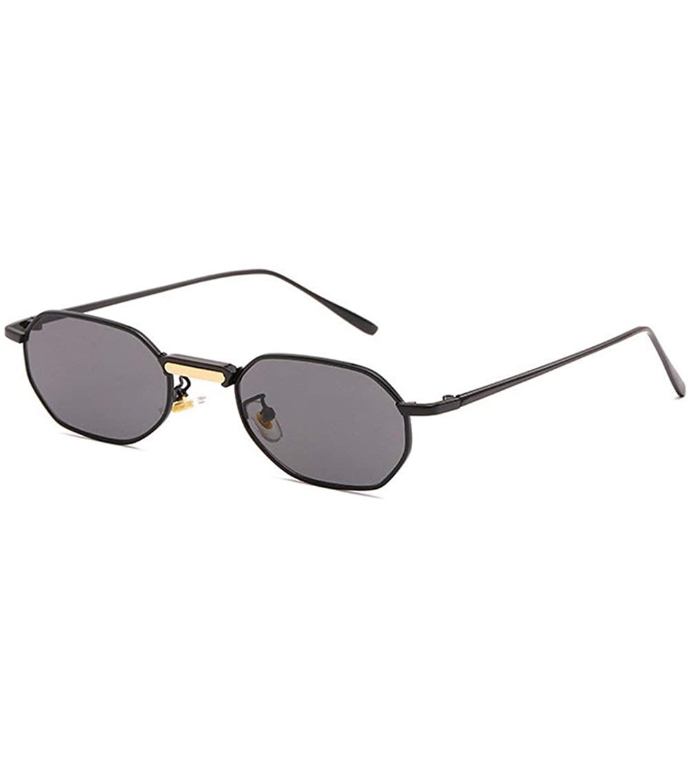 Square Ultra light Lady Square Sun Protection Sunglasses Brand Designer Small Metal frame glasses - Grey - C618SIYA52I $21.75