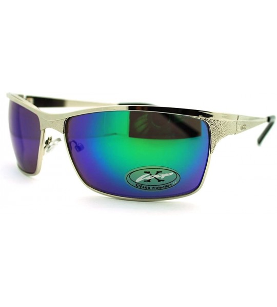 Rectangular Mens Sporty Fashion Sunglasses Classic Rectangular Metal Frame - Silver - C011F782HU3 $19.90