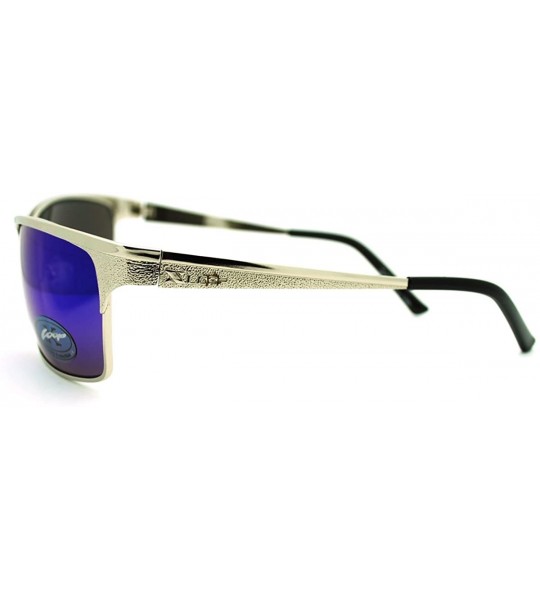 Rectangular Mens Sporty Fashion Sunglasses Classic Rectangular Metal Frame - Silver - C011F782HU3 $19.90