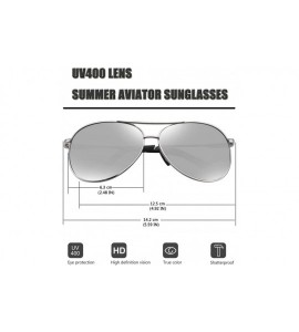 Round Polarized Aviator Sunglasses Men Metal Production - Silver - C818RYD675T $22.51