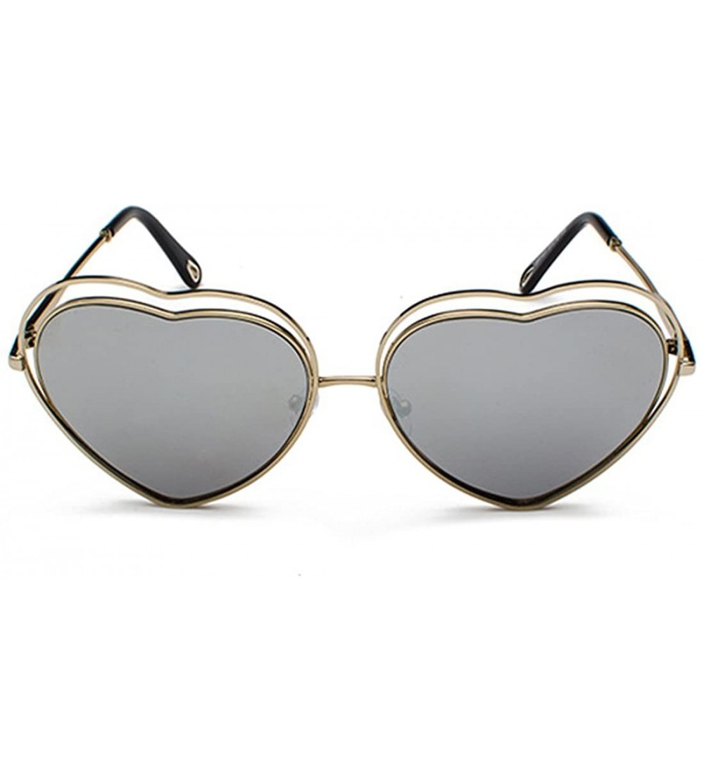 Butterfly Men's & Women's Glasses Metal Frame Colored Gradient Lens Sunglasses - Silver Frame Mercury Film - CF18EWMWZIT $23.05