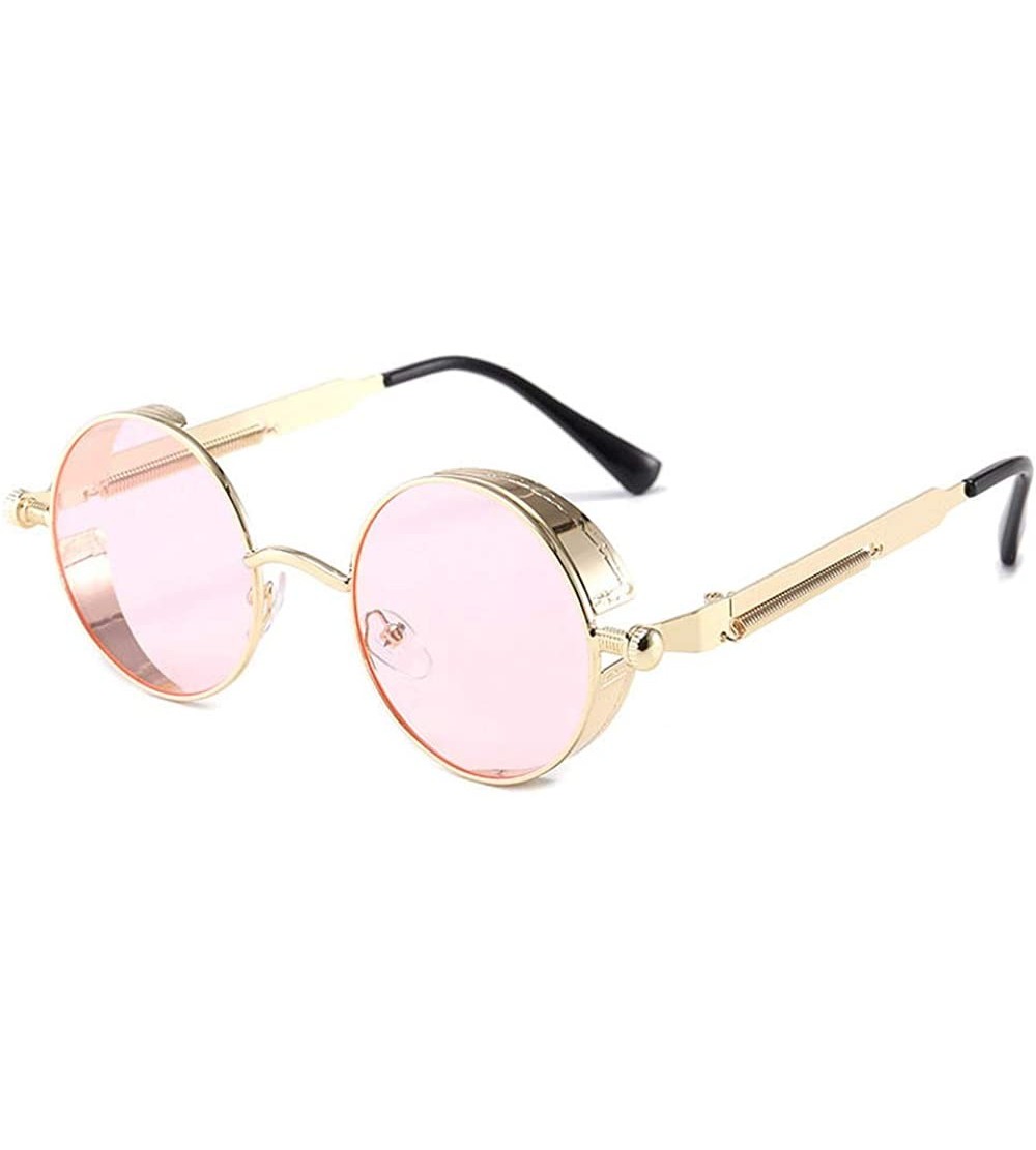 Round Retro Round - Framed with Metal Spring Prince Mirror Men's Sunglasses - 17 - CP198S8M5ZH $46.16