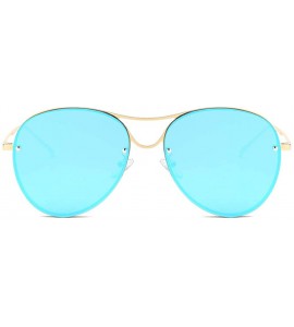 Oversized Oversized Sunglasses for Women UV400 Outdoor Sun Protection Mirroed Glasses-- Blue - CJ18QRS5XN0 $25.84