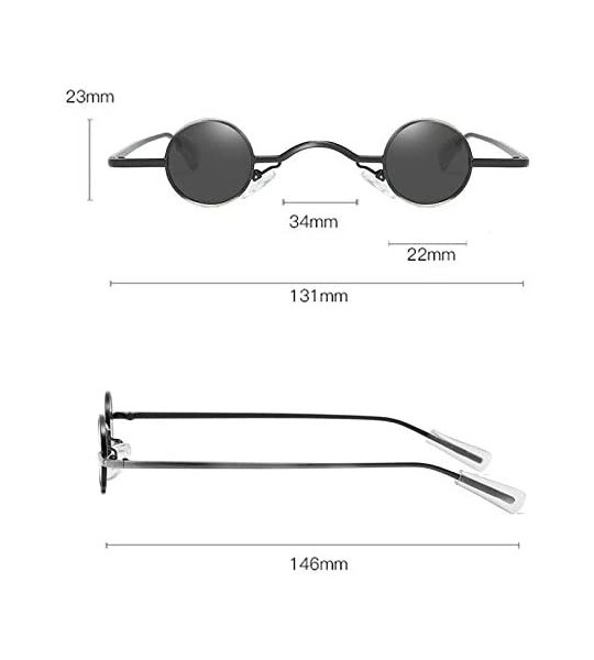 Round Classic Small Round Sunglasses Hip Hop Design Style Sunglasses Resin Lens Vintage Sunglasses - Unisex - Gold - CJ199Y22...