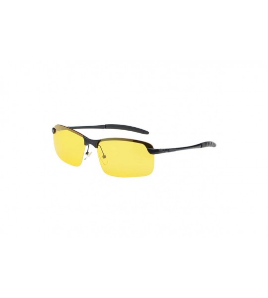 Goggle Driving Rectangle Sunglasses Polarized - Black - CB18OYTSNHW $19.43