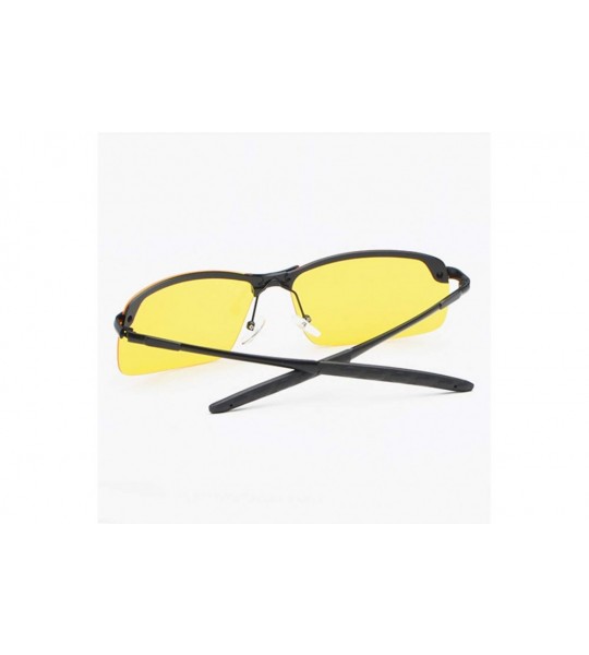 Goggle Driving Rectangle Sunglasses Polarized - Black - CB18OYTSNHW $19.43