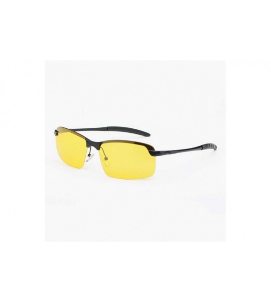 Goggle Driving Rectangle Sunglasses Polarized - Black - CB18OYTSNHW $19.43