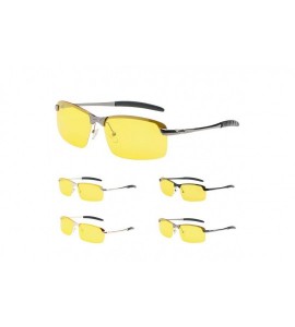 Goggle Driving Rectangle Sunglasses Polarized - Black - CB18OYTSNHW $19.43