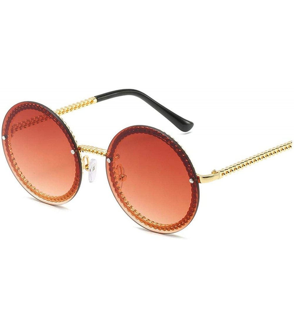 Round Round Sunglasses Women Luxury RimlFeamle Shades Europe Popular Ins Sun Glasses Lunettes De Sol Femme - C01985235M8 $52.30