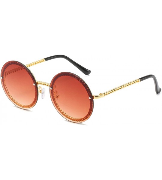 Round Round Sunglasses Women Luxury RimlFeamle Shades Europe Popular Ins Sun Glasses Lunettes De Sol Femme - C01985235M8 $52.30