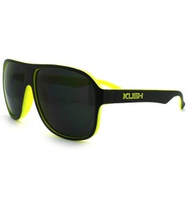 Aviator KUSH Sporty Sunglasses Square Racer Aviator 2-tone Shades - Black Yellow - CP11RHCNZFN $19.10