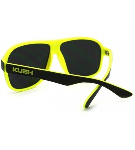 Aviator KUSH Sporty Sunglasses Square Racer Aviator 2-tone Shades - Black Yellow - CP11RHCNZFN $19.10