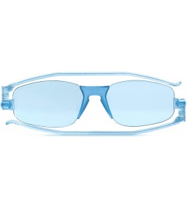 Oval Solemio Kiss- Wild Colorful Flat Folding Sunglasses - Angel Blue - CI188W20U6I $43.07