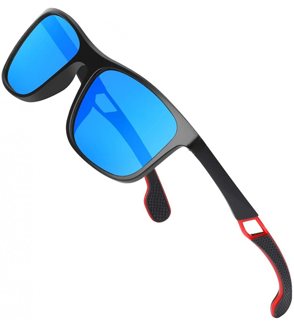 Round Polarized Sports Sunglasses for Men UV Protection Driving Fishing Fashion Sunglasses - Blue Lens - CA1948H9NKO $29.25