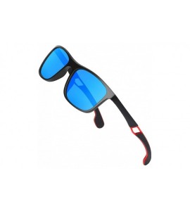 Round Polarized Sports Sunglasses for Men UV Protection Driving Fishing Fashion Sunglasses - Blue Lens - CA1948H9NKO $29.25