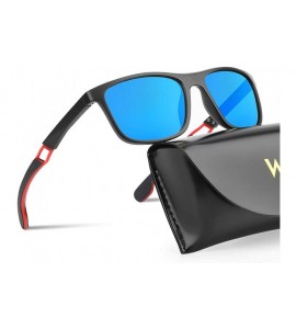 Round Polarized Sports Sunglasses for Men UV Protection Driving Fishing Fashion Sunglasses - Blue Lens - CA1948H9NKO $29.25