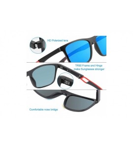 Round Polarized Sports Sunglasses for Men UV Protection Driving Fishing Fashion Sunglasses - Blue Lens - CA1948H9NKO $29.25