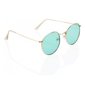 Round 90s Hipster Lightweight Round Color Transparent Lens UV 400 Sunglasses for Women Men Unisex - Blue - CO18KQETKIM $25.87