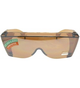 Wrap Largest Fit Over Sunglasses Worn Over Glasses F30 - Amber Non Polarized Lens - CE18C3OQ9D9 $29.72