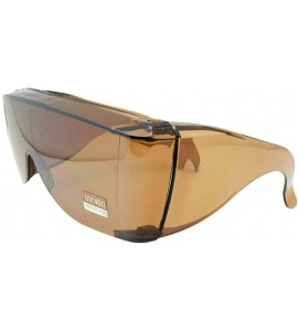 Wrap Largest Fit Over Sunglasses Worn Over Glasses F30 - Amber Non Polarized Lens - CE18C3OQ9D9 $29.72